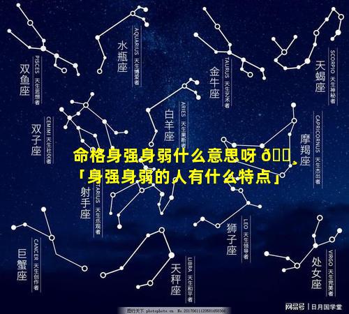 命格身强身弱什么意思呀 🕸 「身强身弱的人有什么特点」